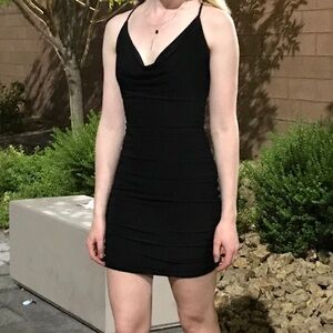 Hottie World black bodycon spaghetti strap dress - size XS